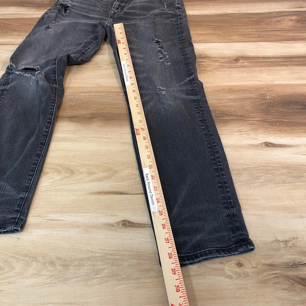 American Eagle Athletic Fit Airflex+ Distressed Black Jeans 30x30 Mens